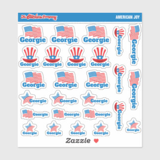 Amerika U.S.A. Aangepaste naamlabels | STICKERS