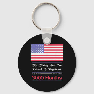 Amerika Usa 3000 Maanden 250 Jaar Juli 4 1776-2026 Sleutelhanger