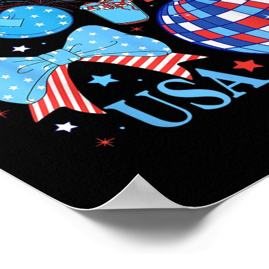 Amerika USA Coquette 4 juli Onafhankelijkheidsdag Poster (Hoek)