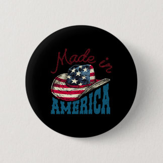 Amerika Usa Vlag Cowboy Hoed 4 juli Patriottisch Ronde Button 5,7 Cm