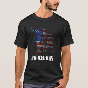 Amerika Usa Vlag Hoogland Koe Schotse Hoogland Koe T-shirt