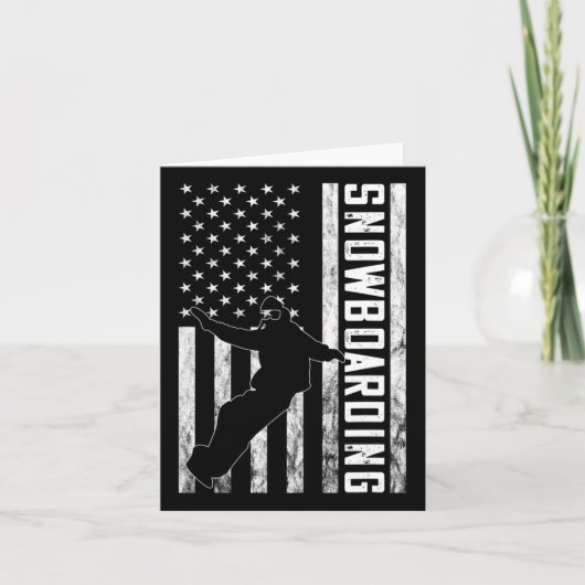 Amerika USA Vlag Snowboarder Snowboard Sno Kaart (Voorkant)