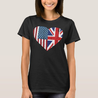 Amerika Verenigd Koninkrijk Heart Dual Burgerschap T-shirt