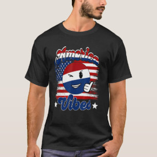  Amerika Vibes Amerikaanse vlag Happy Face T-shirt