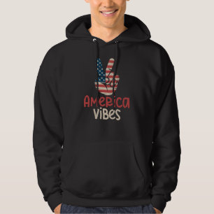 Amerika Vibes, Amerikaanse Vlag Vredesteken Hoodie