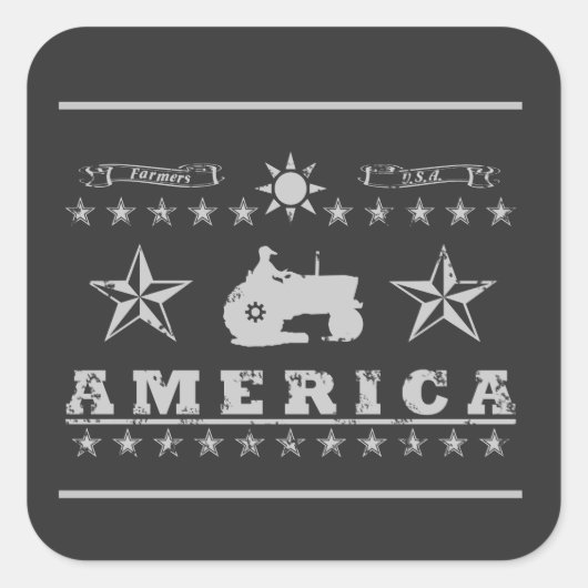 Amerika Vierkante Sticker (Voorkant)