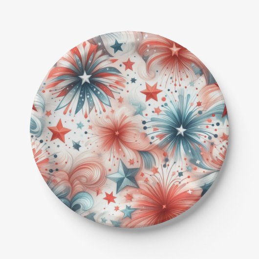 Amerika viert papieren bordje (Voorkant)