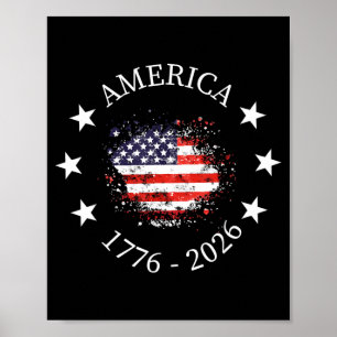 Amerika Vlag 4 juli Onafhankelijkheidsdag 1776 Poster