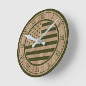 Amerika Vlag Groen Leger Ronde Klok (Hoek)