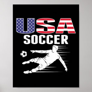 Amerika Voetbal Fans Jersey Usa Vlag Steun Voet Poster