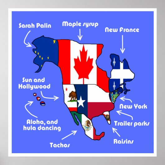 Amerika volgens Europeanen Poster (Voorkant)