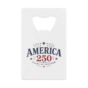 Amerika VS 250ste, 250 jaar vrijheid Kredietkaart Flessenopener