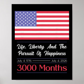 Amerika VS 3000 Maanden 250 Jaar Juli 4 1776-2026 Poster