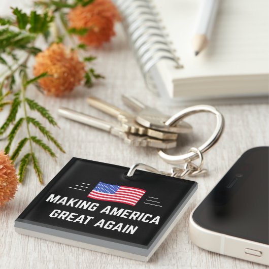Amerika weer geweldig maken sleutelhanger (Voorkant Rechts)