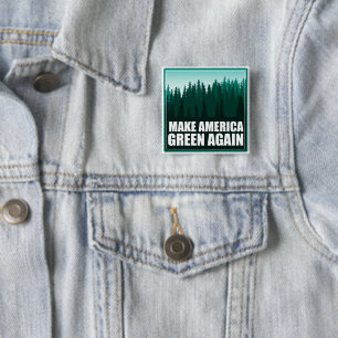 Amerika weer groen maken vierkante button 5,1 cm