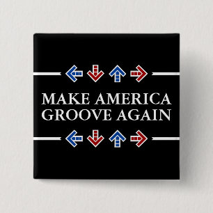 Amerika weer groove maken vierkante button 5,1 cm