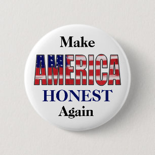 Amerika weer HONEST maken Ronde Button 5,7 Cm