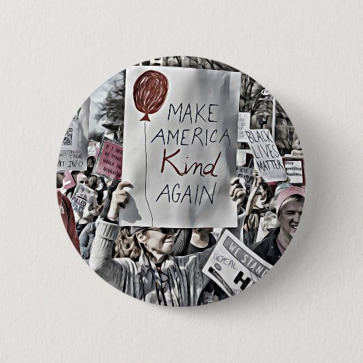 Amerika weer in het harnas ronde button 5,7 cm (Voorkant)