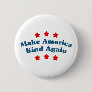 Amerika weer in het harnas ronde button 5,7 cm