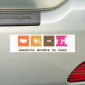 Amerika werkt in angst bumpersticker (Op auto)