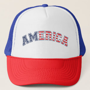 Amerika wit rood blauw trucker pet