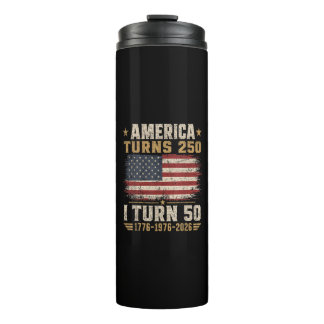 Amerika wordt 250 ik word 50 thermosbeker