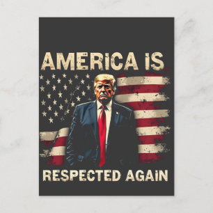 Amerika wordt weer gerespecteerd Trump USA 4 juli Aankondigingskaart