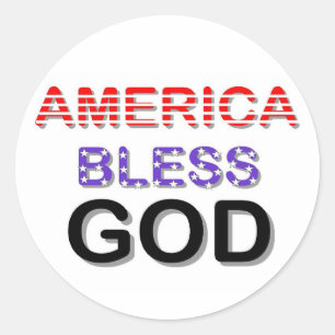 Amerika zegene God Ronde Sticker
