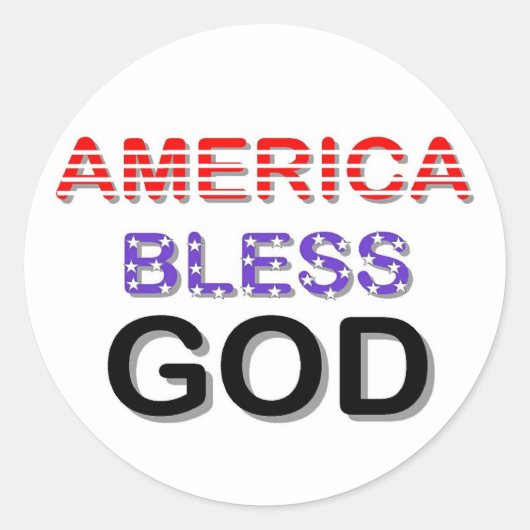 Amerika zegene God Ronde Sticker (Voorkant)