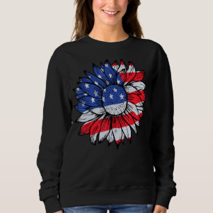 Amerika Zonnebloem VS Vlag Bloem Vrijheid Onafhank Trui