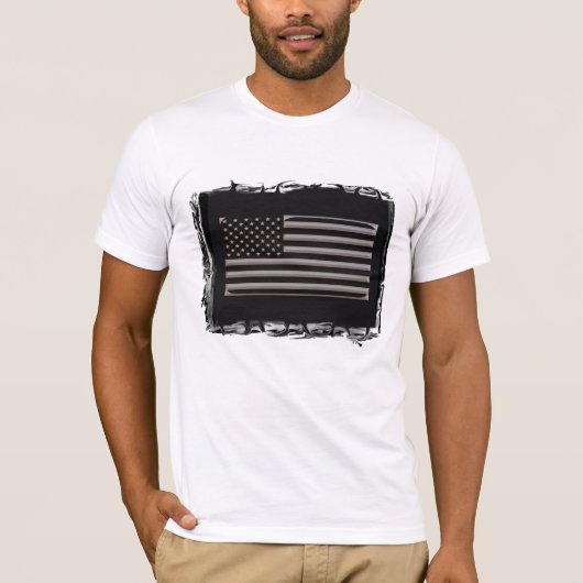 Amerika - zwart en Chrome T-shirt (Voorkant)