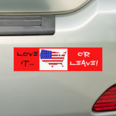 Amerikaan, hou van of ga weg! bumpersticker (Op auto)