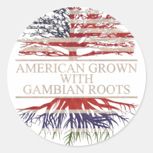 Amerikaan met gambiaanse wortels ronde sticker