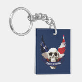 Amerikaan tegen de botschedel sleutelhanger (Voorkant Links)