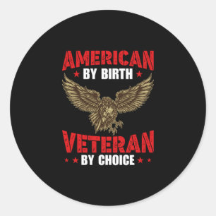 Amerikaan van Birth Veteran Ronde Sticker