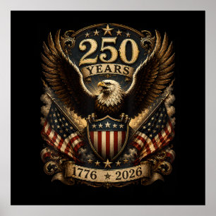 Amerikaans 1776 2026 250ste 4de Juli Patriotische Poster