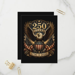Amerikaans 1776 2026 250ste 4de Juli Patriottische Uitnodiging Briefkaart
