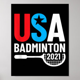 Amerikaans 2021 Usa Badminton Cadeaus Voor Ons Bad Poster
