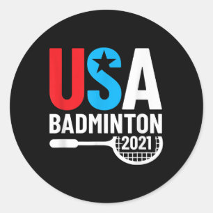 Amerikaans 2021 Usa Badminton Cadeaus Voor Ons Bad Ronde Sticker