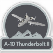 Amerikaans A-10 Warthog Jet Vliegtuig Sticker (Voorkant)