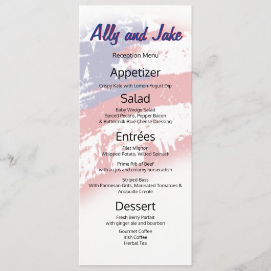 Amerikaans Abstract menu voor ongewenste ontvangst (Voorkant)