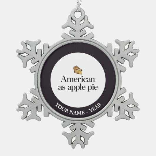 Amerikaans als Apple Pie Tin Sneeuwvlok Ornament (Voorkant)
