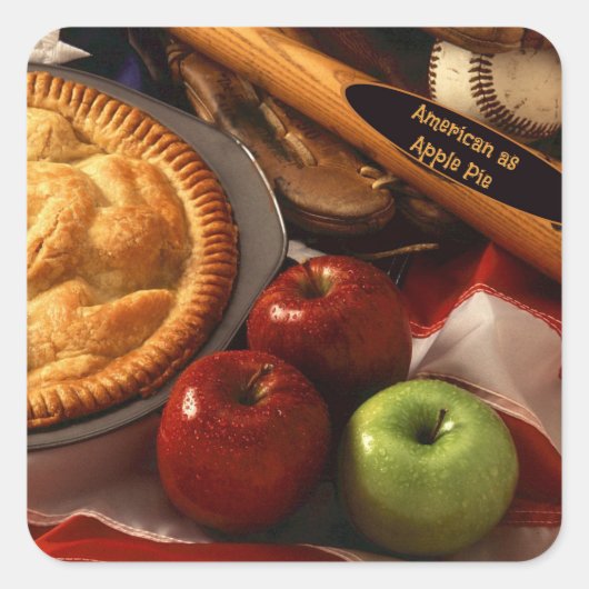 Amerikaans als Apple Pie Vierkante Sticker (Voorkant)