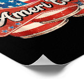 Amerikaans Ameri Kan 4 juli Retro Usa Bier Patriot Poster (Hoek)