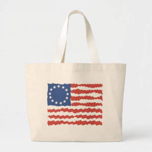 Amerikaans-Amerikaanse vlag met Amerikaanse heupke Grote Tote Bag