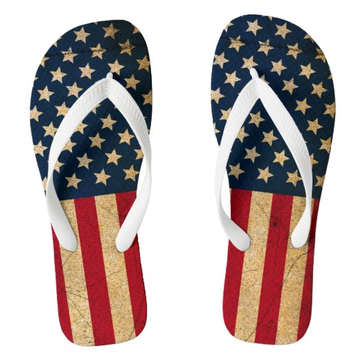 Amerikaans-Amerikaanse vlag: Teenslippers met stri (Voetbed)