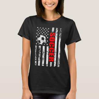 Amerikaans-Amerikaanse Vlag-Voetbal T-shirt