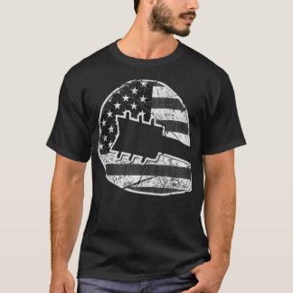 Amerikaans-Amerikaanse vlaggen-gitaarmuzikant  lan T-shirt
