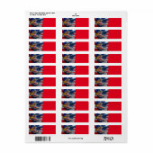 Amerikaans Bald Eagle Wolf Flag Patriotic Etiket (Full Sheet)