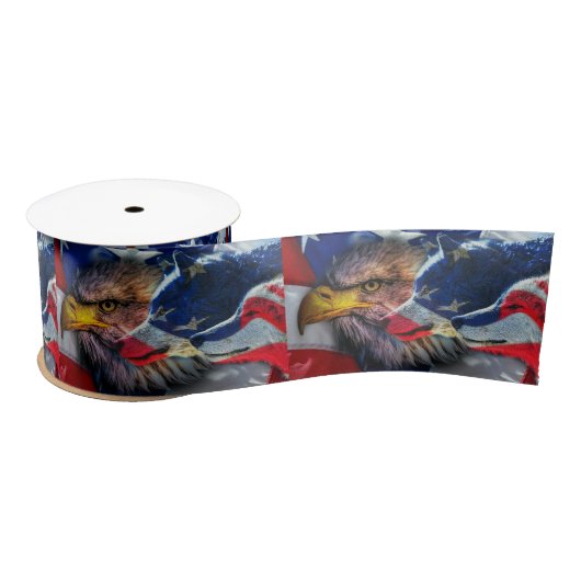 Amerikaans Bald Eagle Wolf Flag Patriotic Lint (Spoel)
